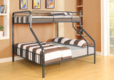 ACME Furniture Caius Bunk Bed with Rail/Ladder (Set of 2), Twin/Queen, Gunmetal Acme