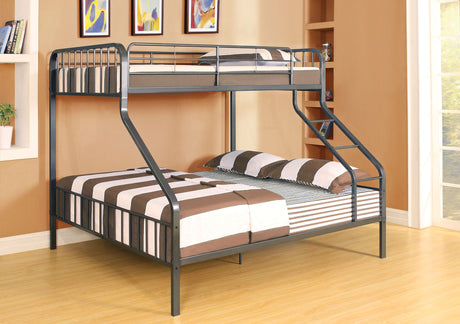 ACME Furniture Caius Bunk Bed with Rail/Ladder (Set of 2), Twin/Queen, Gunmetal Acme
