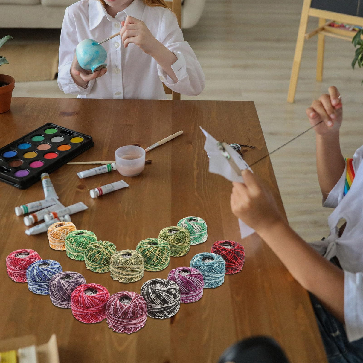 Beavorty Bracelet Making Kit 16 Roll Embroidery Thread Floss Set Rainbow Color Cross Threads Sewing Thread Wool Cotton Line Sewing Craft Art Supplies (Mixed Color) Bracelet Making Kit Beads Beavorty