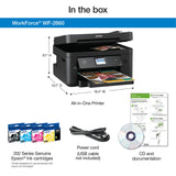 Epson Workforce WF-2860 All-in-One Wireless Color Inkjet Printer, Black - Print Scan Copy Fax - Ethernet NFC Auto 2-Sided Borderless Printing, 14 ppm, 4800 x 1200 dpi, 30-Sheet ADF, Voice Activated Epson
