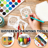 80 Pieces Mandala Stencils 3 x 3 Inch Mandala Painting Art Stencils Reusable Plastic Craft Kits for Wood Rocks Furniture Wall Floor DIY Art Projects Fabric Tile Holiday Decorations Craft Kits Teling