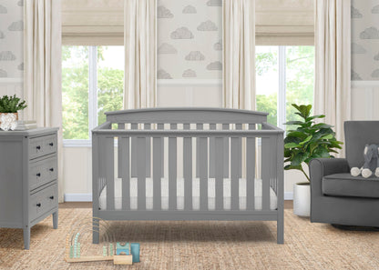 Delta Children Gateway 4-in-1 Convertible Crib - Greenguard Gold Certified, Grey - WoodArtSupply