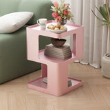 BAOGELIYA Metal Small Nightstands, Modern Side Table with 3 Tiers Storage, Pink End Table for Couch, Living Room Bedroom, Bedside Tables No Assembly Required BAOGELIYA