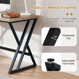 Giantex 10 FT Conference Table for 8-10 People, Modern 48" D x 118" W Large Meeting Table with Z-Shaped Metal Leg, Rectangle Conference Room Table for Office, Boardroom, Grey Oak Giantex