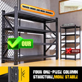 LBVSKK 7000LBS Heavy Duty Garage Shelving Units,70''W Garage Storage Shelves,Large Metal Shelf,4 Tier Adjustable Storage Rack | Industrial Shelving for Warehouse,Basement,Workshop,Shed,Black LBVSKK