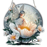 MXJSUA Moon Flower Fairy Special Shaped Hanging Diamond Painting Art Kits for Adults, Crystal Rhinestone Acrylic Gem Art Pendant Ornaments Kit for Home Decor and Gift 7.87 * 7.87 Inch MXJSUA