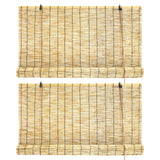 Bamboo Roll-Up Reed Shades - 47" W x 71" H Retro Outdoor Blinds (2 Pack) Tgzwme