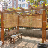 VSOYRA Bamboo Roller Window Shades, Thermal Insulated Bamboo Roll up Outdoor Blinds for Patios, UV Protection Bamboo Blind 20" 72" 75" 55" 30" 48" 24" Wide Cordless Roman Curtain VSOYRA