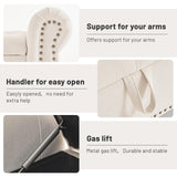 Furniliving 51” Storage Bench, End of Bed Bench with Button-Tufted Large Upholstered Storage Ottoman Linen Window Bench with Storage Shoe Cabinet Bench, for Bedroom, Entryway, Closet, Beige Furniliving