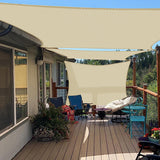 E&K Sunrise 14' x 16' Sun Shade Sail Rectangle Canopy Shade Cover UV Block for Patio Backyard Garden Outdoor (Beige) E&K