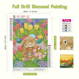 NAIMOER Easter Bunny Diamond Art Kits for Adults - Full Drill Flowers Diamonds Art Kits, DIY 5D Diamonds Art Spring Tulips Diamond Art Kits Craft for Home Wall Decor 30x40cm NAIMOER
