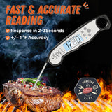 Digital Meat Thermometer, Waterproof Instant Read Food Thermometer for Cooking and Grilling, Kitchen Gadgets, Accessories with Backlight & Calibration for Candy, BBQ Grill, Liquids, Beef, Turkey… ImSaferell
