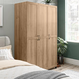 REALROOMS Basin Framed 3 Door Wardrobe, Natural REALROOMS