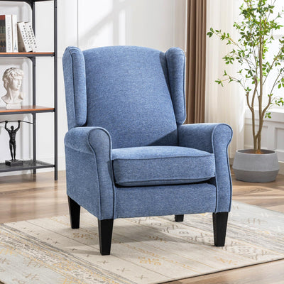 FLUSGO Modern Accent Chair, Chenille Fabric Armchair with High Resilience Sponge & Sturdy Legs, Comfy Single Sofa Chair for Bedroom, Living Room, Reading & Balcony