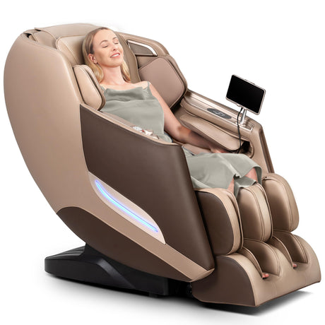 Massage Chair, 3D Massage Chair Full Body, Zero Gravity Shiatsu Recliner W/Heating, SL Track, Wireless Charger, Bluetooth Speaker, Foot Rollers, 12 Auto Modes Air Compression Mazzup