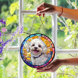 Custom Pet Portrait Stained Glass Suncatcher – Personalized Dog Memorial Ornament, Pet Loss Remembrance Gift, Window Hanging, Bereavement Keepsake, Home Decor Noni