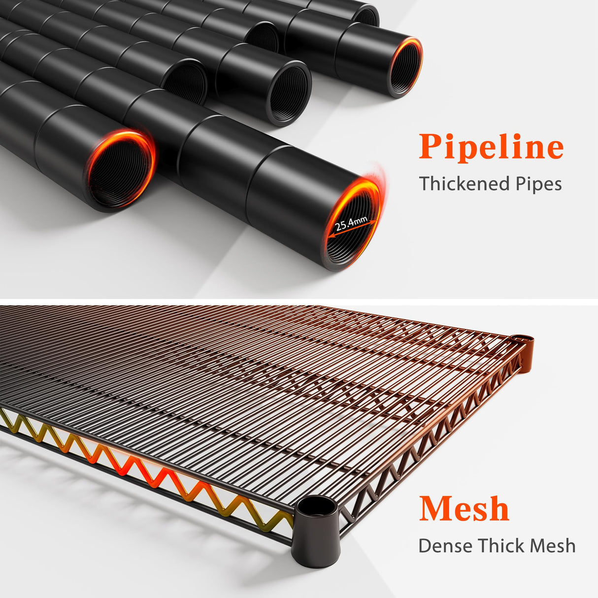 REIBII 73" H Storage Shelves Wire Shelving with Wheels 3200 lbs Heavy Duty Steel Metal Shelving Unit Shelf Rack for Warehouses,Garage, Kitchen, School,Commercial,73" H X 60”W X 18" D REIBII