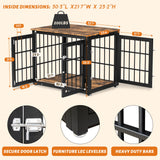 rehomerance Rustic Heavy Duty Dog Crate Furniture for Small and Medium Dogs, Decorative Pet House End Table, Wooden Cage Kennel Furniture Indoor rehomerance