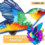 Uniquilling Quilling Kit for Adults - Hummingbird Paper Quilling Kit with Tools & Manual, DIY Craft Kit, 8 x 1 x 0.7 inches, Not Foldable Uniquilling