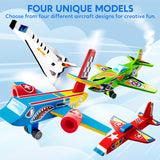 Klever Kits 4 DIY Wooden Aircrafts-Build & Paint Your Own Wooden Airplane Craft Kit, Art & Craft Kit DIY Projects, Easy to Assemble Birthday Gifts for Boys 6-12 Year Old Klever Kits
