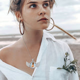 Junkin 18 Pieces Sublimation Rhinestone Wing Bezel Pendant Trays Set Including 6 Double Sided Rhinestone Trays Pendant Charms with 12 Sublimation Blank Discs for Jewelry Making (Silver) Junkin