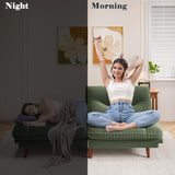 Homall Futon Sofa Bed, Modern Loveseat Futon Couch with Adjustable Backrest and Armrests, Sleeper Sofa Bed with Wood Frame for Living Room, Office, Apartment (Corduroy, Green) Homall