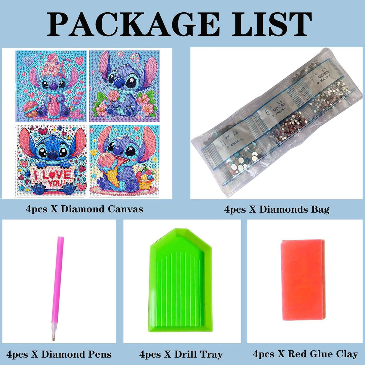 CraftyTime 4pack Diamond Art Painting Kits for Kids,Cartoon Diamond Art for Kids Ages 4-8-12,Cartoon Gem Kit Crafts Beginners for Gift Home Wall Decor(6x6inch) CraftyTime