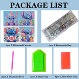 CraftyTime 4pack Diamond Art Painting Kits for Kids,Cartoon Diamond Art for Kids Ages 4-8-12,Cartoon Gem Kit Crafts Beginners for Gift Home Wall Decor(6x6inch) CraftyTime