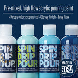FolkArt, Surf's Drizzle Pre-Mixed Acrylic Set, Set of 4 Premium High Gloss Finish Fluid Pouring Paints Perfect for Indoor & Outdoor Arts and Crafts Projects, 50414 FolkArt