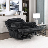 Lexicon Manual Glider Recliner Chair, Corduroy Manual Tab Pull Reclining Chair with Pillow Top Arms, Plush Cushions, Cozy Theater-Style Accent for Living Room/Bedroom, Easy Assembly, Black Lexicon