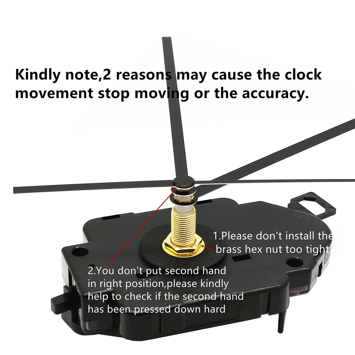 Youngtown 12888 Pendulum Type Movement Step Clock Accessory Quartz DIY Movement Kits,1/2 Inch Maximum Dial Thickness, 9/10 Inch Total Shaft Length. TIKROUND