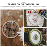 Beavorty Bracelet Making Kit 16 Roll Embroidery Thread Floss Set Rainbow Color Cross Threads Sewing Thread Wool Cotton Line Sewing Craft Art Supplies (Mixed Color) Bracelet Making Kit Beads Beavorty