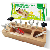 Montessori Toys for 1 2 3 Year Old, Montessori Screwdriver Board, Kids Wooden Toys, Fine Motor Skills Toys, Sensory Preschool Learning Toys for Toddler Travel TenFans