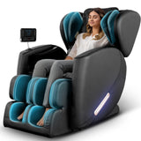 EXQUISLIFE Full Body Massage Chair with Zero Gravity, Massage Chair Recliner with Heating, Airbags, Foot Roller, Touch Screen, Bluetooth Speaker EXQUISLIFE