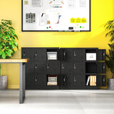 Yukimo 9 Door Metal Locker, Storage Lockers for Employees, Steel Storage Locker with Lock and Card Slot, Employee Lockers for Home, Office, School, Gym, Require Assembly(Black) Yukimo