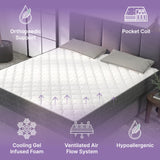 NapQueen Twin-XL Mattress, 10 Inch Victoria Hybrid Cooling Gel Infused Pocket Spring and Memory Foam Mattress, Twin-XL Size Mattress Bed in a Box, CertiPUR-US Certified, Fiberglass-Free Mattress NapQueen