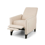 Christopher Knight Home Alexis Contemporary Fabric Push Back Recliner, Beige, Dark Brown Christopher Knight Home