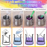 WOWOSS Paint Brush Washer Set, Portable Stainless Steel Oil/Acrylic Paint Brush Cleaner, Medium, Includes Cleaning Steel Beads & Oil Paint Palette WOWOSS