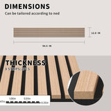 POHARE Wood Slat Wall Panels, 2 Pack Accent Decorative Acoustic Wood Slats for Wall and Ceilings, Acoustic Panels for Interior Wall Décor on Felt Back Board, Oak, 8 x 1 ft POHARE