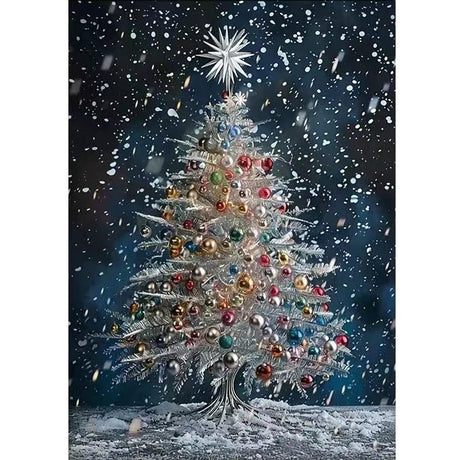 Christmas Tree 5D Diamond Painting Kits For Adults-Winter Snowflake Diamond Art Kits For Beginner,DIY Full Round Drill Diamond Dots Paintings With Gem Art Crafts For Adults,Home Wall Decor12x16inch ZQEATRY