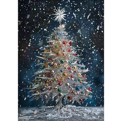 Christmas Tree 5D Diamond Painting Kits For Adults-Winter Snowflake Diamond Art Kits For Beginner,DIY Full Round Drill Diamond Dots Paintings With Gem Art Crafts For Adults,Home Wall Decor12x16inch