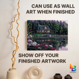 Ledgebay DIY Paint by Numbers Kit for Adults Framed Canvas Beginner to Advanced Paint by Numbers Kit Kits Include Acrylic Paint Set Brushes Tabletop Easel (Still Waters 12" x 16" Framed) Ledgebay