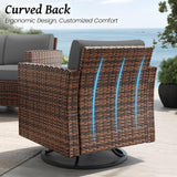 Amopatio Patio Furniture Set, Wicker Outdoor Sectional Sofa Sets, 7 Pieces Rattan Conversation Set with Storage Table, Swivel Chairs Include Waterproof, (Grey) Amopatio