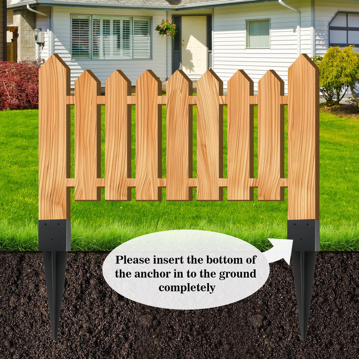 2 Pcs 4"x4" Fence Post Anchor Ground Spike,(Internal 3.6"x3.6"),Metal Post Stake Ground 16" with Black Powder-Coated,Fence Stakes Post Base for Deck,Fence,Porch,Railing,Mailbox CDFYJHFDQ