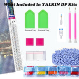 YALKIN 5D Large Diamond Painting Kits for Adults (35.43x11.8inch), Full Round Drill Brook Bridge Pictures Arts Paint by Diamonds Kits Diamond Art Kits for Home Wall Decor Relax Gift YALKIN