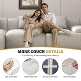 122" Modern L Shaped Modular Sectional Sofa, Boneless Couches for Living Room with Ottoman,4 Seater Convertible Chenille Cloud Couch Sofa Set, No Assembly Required, Beige 1 PCS Luxanimarion