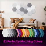 Ekkogo Acoustic Panels 12-Pack Soundproof Wall Panels 12"X10.4"X0.4" Sound Panels High Density Sound Dampening Panels - [Smoky White Hexagon] Ekkogo