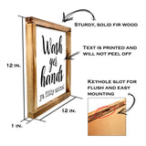 MAINEVENT Wood Decorative Sign, Funny Farmhouse Bathroom Wall Art, 12x12 inches, Wash Yer Hands Ya Filthy Animal MAINEVENT