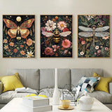 NEGEKFKX 3 Pack Insect Diamond Art Kits for Adults Beginners,Dragonfly Bee Moth Diamond Painting Kits for Adults,5D Full Drill DIY Diamond Dot Gem Art Kit Wall Home Decor Arts Craft 12x16 inch NEGEKFKX