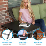 Lifetime Small Folding Table, Personal TV Tray - Portable - great for Kids, Camping, Cards, or Laptops - Plastic Black 30 Inch (80623) Lifetime